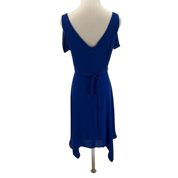 BCBGMaxAzria Blue Jessica Sleeveless Asymmetrical Ruffle Dress Size 2 Women’s - Picture 5 of 11